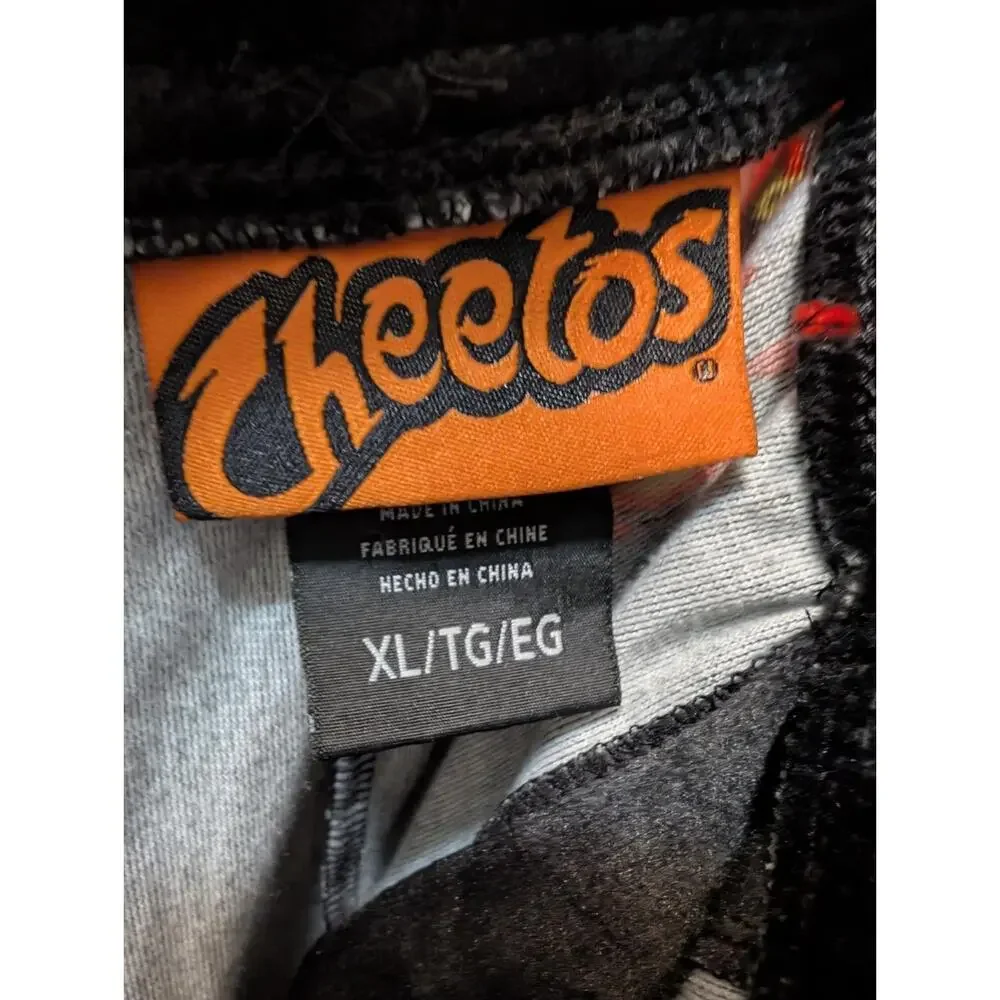 Cheetos Black Red Flaming Hot Soft Pajama Bottoms Lounge Pants Size XL Pockets